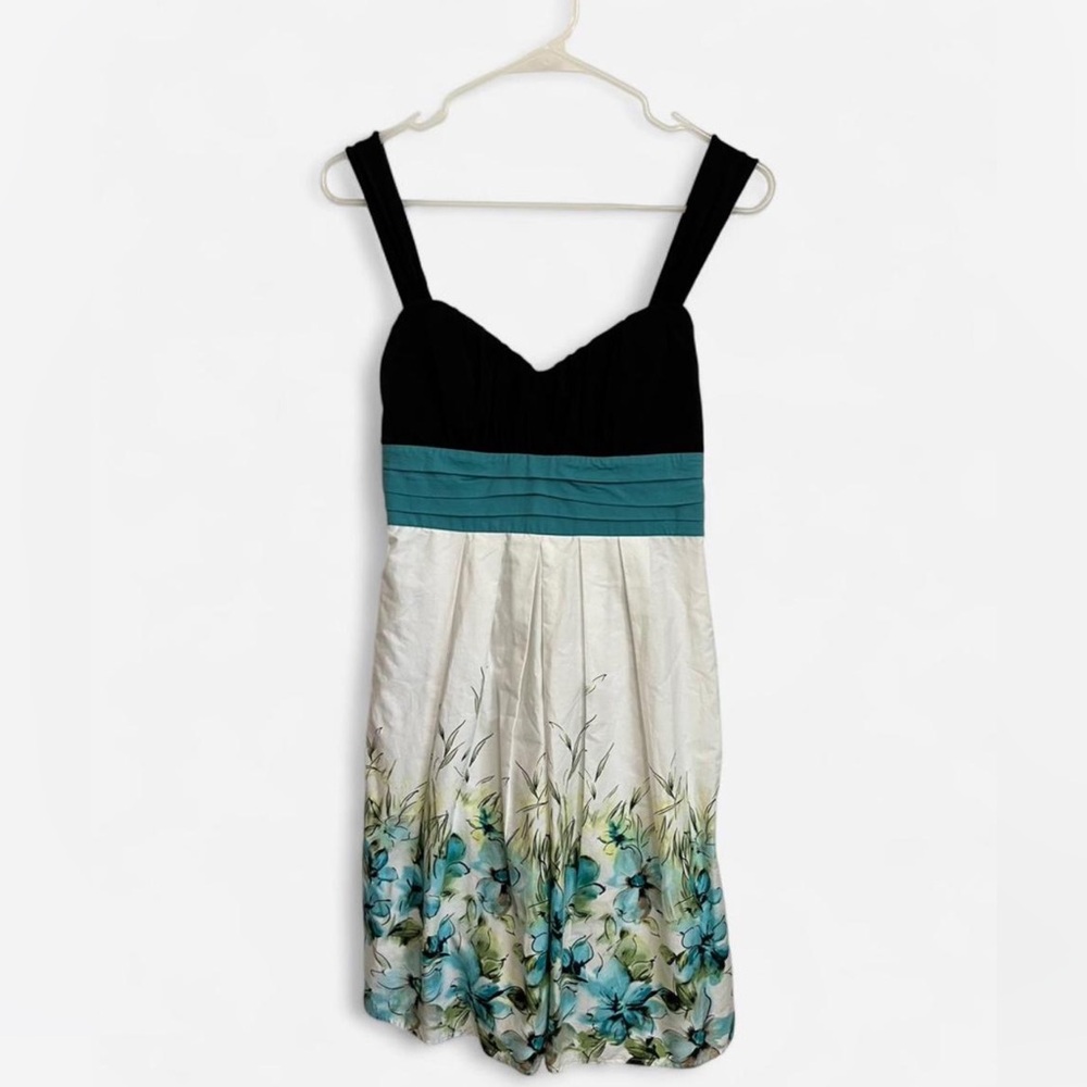 Iz Byer Floral Y2K Cocktail Dress With Tie Waist Size 7